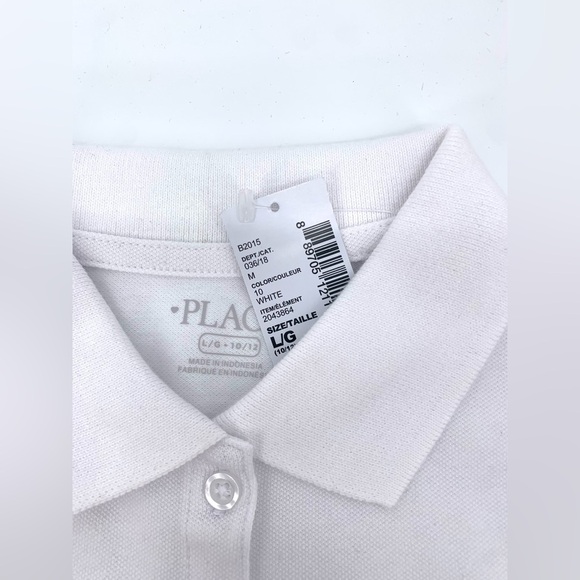 The Children's Place Girls Uniform Pique White Long Sleeve Polo Size Large 10/12 - Picture 5 of 8